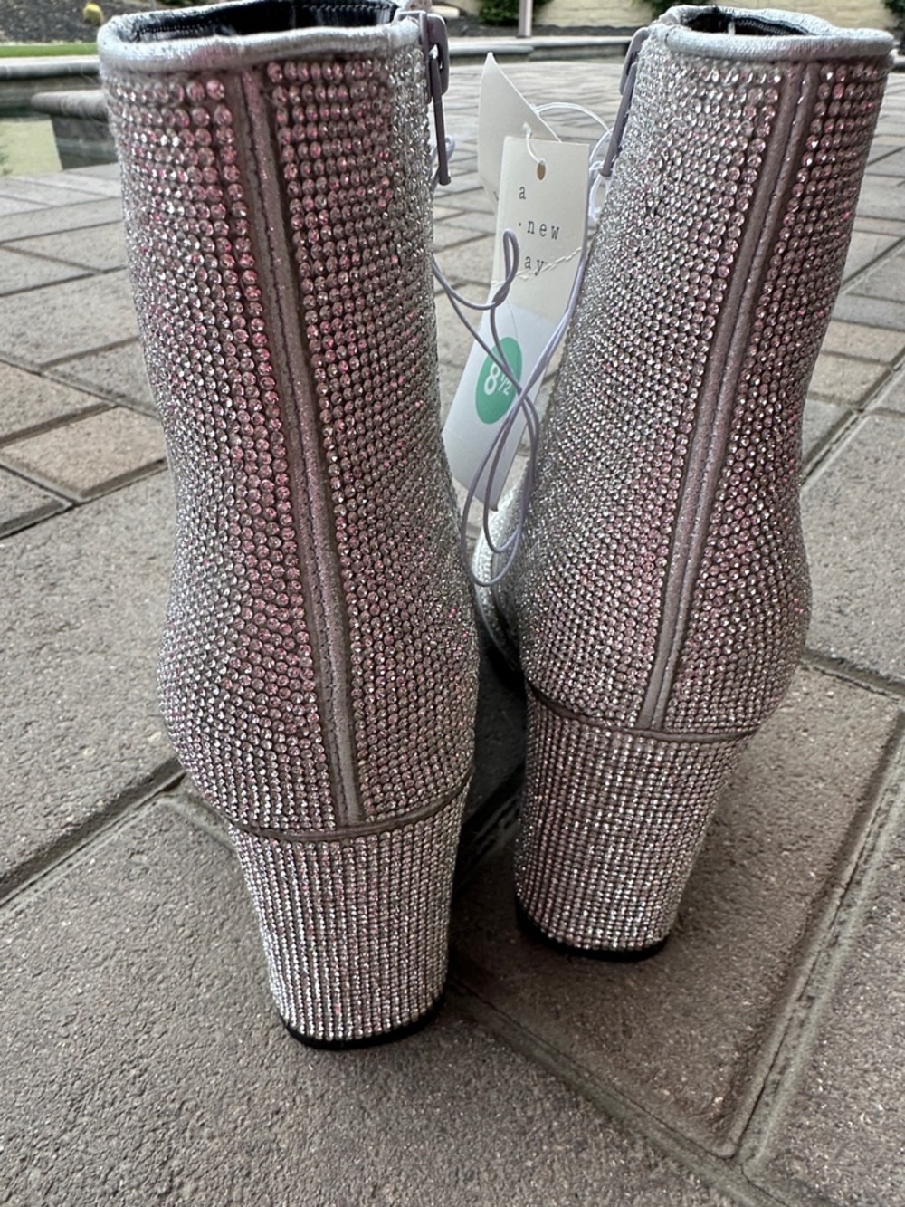 NWT Rhinestone Pointed-Toe Ankle Booties - Picture 17 of 17